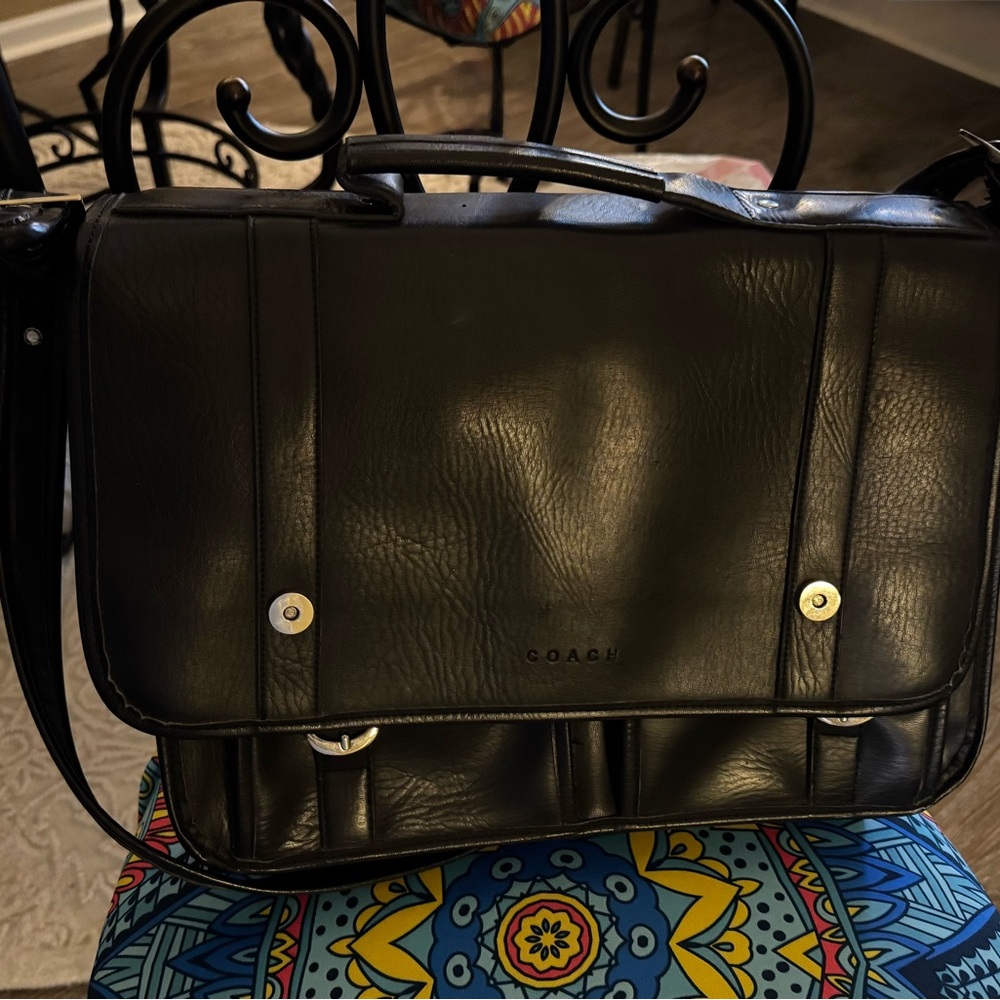 Coach Black Leather Men's Bag